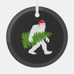 Big Foot Santa Claus Fun kerstcadeaus Glas Ornament
