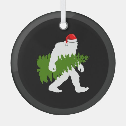 Big Foot Santa Claus Fun kerstcadeaus Glas Ornament (Voorkant)