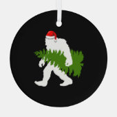 Big Foot Santa Claus Fun kerstcadeaus Glas Ornament (Achterkant)