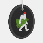 Big Foot Santa Claus Fun kerstcadeaus Glas Ornament (Voorkant Rechts)