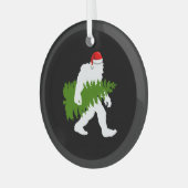 Big Foot Santa Claus Fun kerstcadeaus Glas Ornament (Voorkant links)