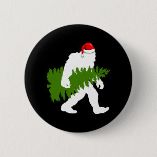 Big Foot Santa Claus Fun kerstcadeaus Ronde Button 5,7 Cm