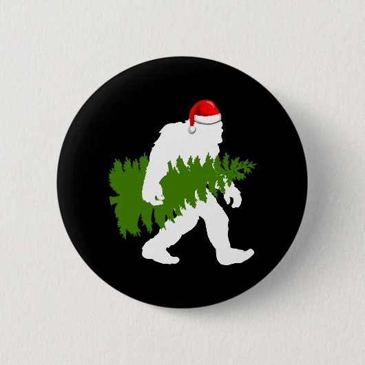 Big Foot Santa Claus Fun kerstcadeaus Ronde Button 5,7 Cm (Voorkant)