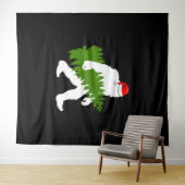 Big Foot Santa Claus Fun kerstcadeaus Wandkleed (In Situ (horizontaal))