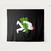 Big Foot Santa Claus Fun kerstcadeaus Wandkleed (Voorkant (horizontaal))