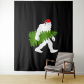 Big Foot Santa Claus Fun kerstcadeaus Wandkleed (In situ)