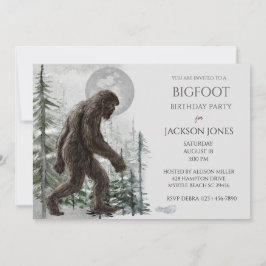 Big Foot/Sasquatch Birthday Party Invitation Kaart