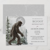 Big Foot/Sasquatch Birthday Party Invitation Kaart (Voorkant / Achterkant)
