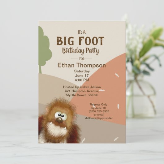 Big Foot/Sasquatch Birthday Party Kaart (Staand voorkant)