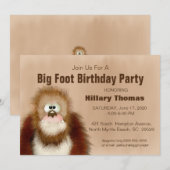 Big Foot/Sasquatch Birthday Party Kaart (Voorkant / Achterkant)