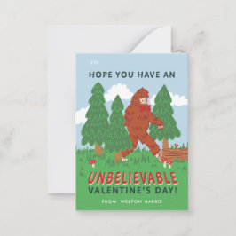 Big Foot Sasquatch Classroom Valentijnse Exchange Notitiekaartje