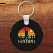 Big Foot Sasquatch I Hate People Funny Bigfoot Vin Sleutelhanger (Voorkant)