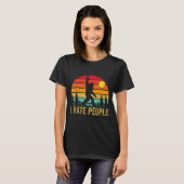 Big Foot Sasquatch I Hate People Funny Bigfoot Vin T-shirt (Voorkant volledig)