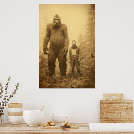 Big Foot, Sasquatch, Poster, Cryptid Poster (Keuken)