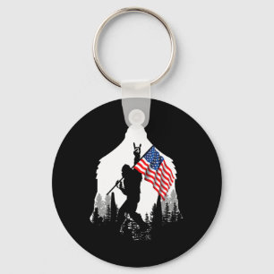 Big Foot Shirt Bigfoot Amerikaanse vlag Patriottis Sleutelhanger