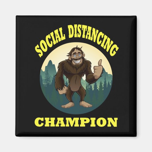 Big Foot Social Distancing Funny Magneet (Voorkant)