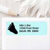 Big Foot Track silhouet Leuk retour adreslabel Etiket (Insitu)