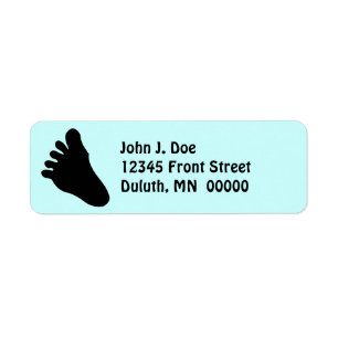 Big Foot Track silhouette Fun Retur Adres Label