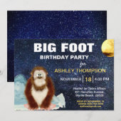 Big Foot verjaardagsfeestuitnodiging Kaart (Voorkant / Achterkant)