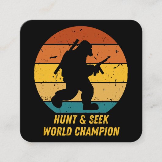 Big Foot wil zich nu niet meer verstoppen en zoeke Vierkante Visitekaartje (Voorkant)