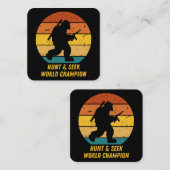 Big Foot wil zich nu niet meer verstoppen en zoeke Vierkante Visitekaartje (Voorkant / Achterkant)