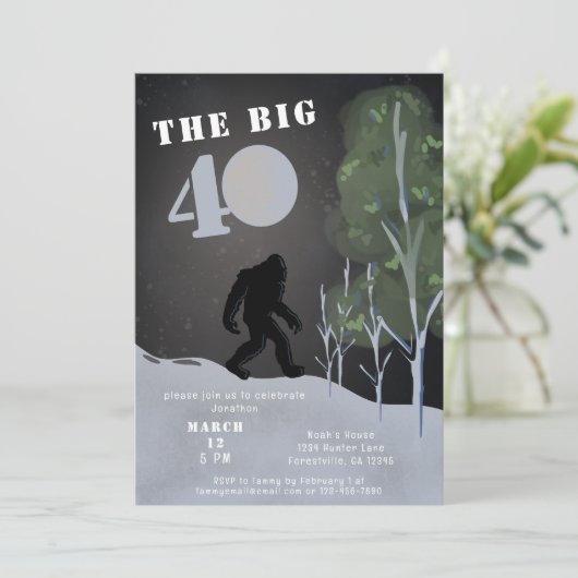 Big Foot Wild Adventure 40e verjaardag Kaart (Staand voorkant)