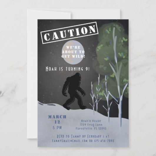 Big Foot Wild Avontuur Verjaardag Kaart (Voorkant)