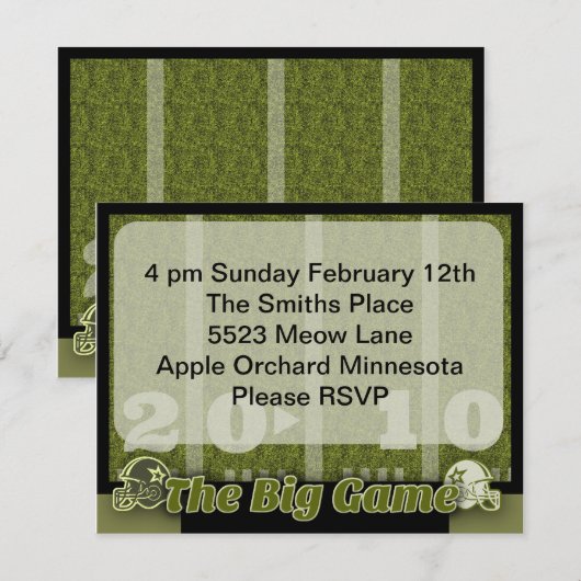 Big Football Game Kaart (Voorkant / Achterkant)