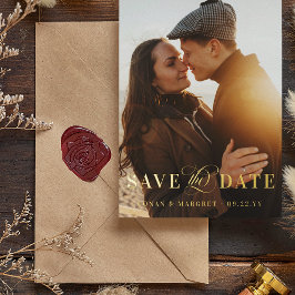 Big Foto Gold Save the Date Folie Invitation Uitnodiging Briefkaart