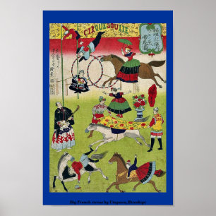 Big French circus van Utagawa, Hiroshige Poster