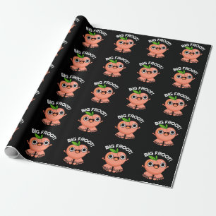 Big Froot Funny Big Foot Pun Dark BG Cadeaupapier