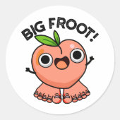 Big Froot Funny Big Foot Pun Ronde Sticker (Voorkant)