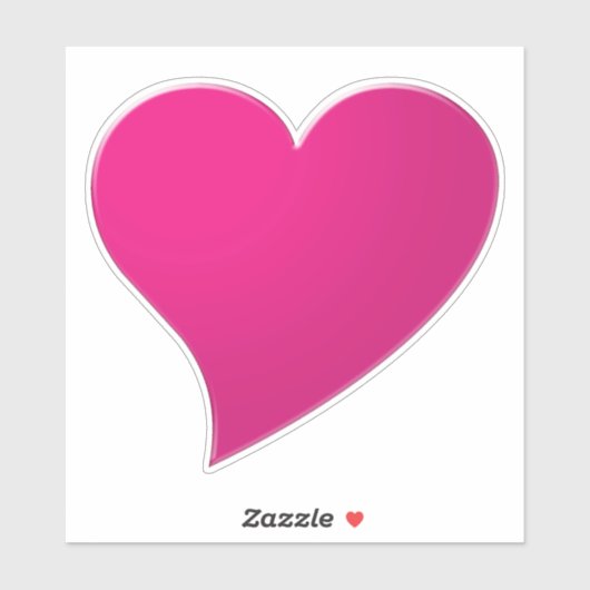 Big fuchsia hot-roze hart, Love Sticker (Vel)