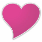 Big fuchsia hot-roze hart, Love Sticker (Voorkant)