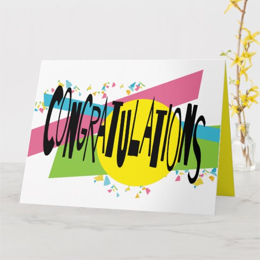 BIG Fun Colorful Gefeliciteerd Celebration 8x10 Kaart (Gele Bloem)