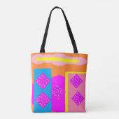 Big Fun Pink Lemon met logo bericht Tote Bag (Achterkant)