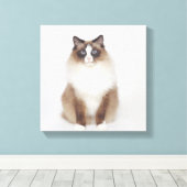 Big Furry Cat Canvas Afdruk (Insitu (Houten vloer))