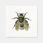 Big Fuzzy Bumble Bee  Typografische Bijen Kunst Servetten (Voorkant)