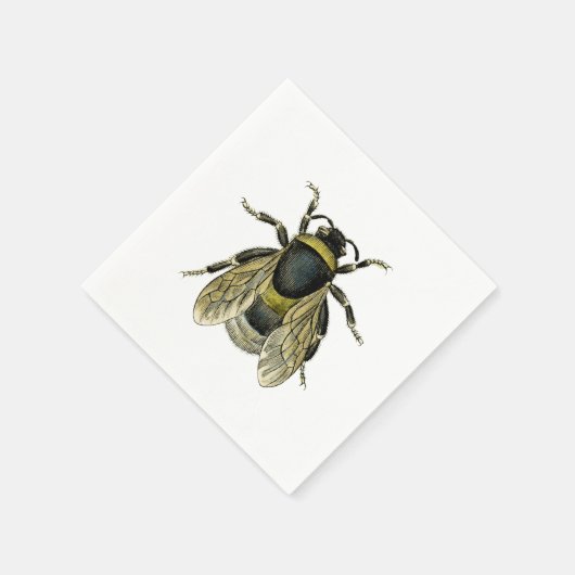 Big Fuzzy Bumble Bee  Typografische Bijen Kunst Servetten (Hoek)