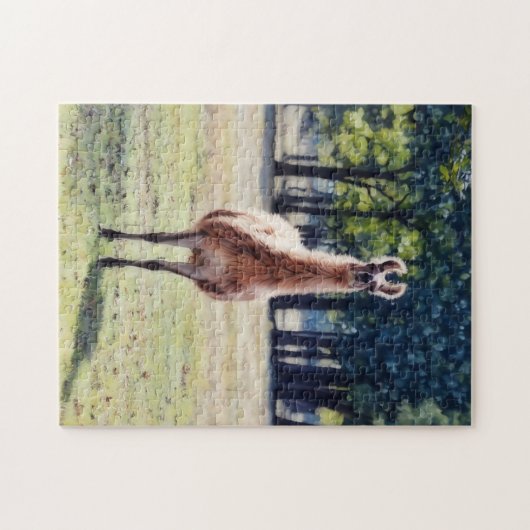 Big Fuzzy Llama Dierenpuzzel Legpuzzel (Horizontaal)