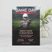 BIG GAME Football Party Invitation Kaart (Staand voorkant)