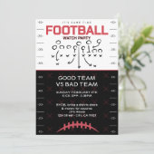 BIG GAME Football Party Invitation Kaart (Staand voorkant)