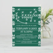 Big Game Football Play Diagram Party Invitation Kaart (Staand voorkant)