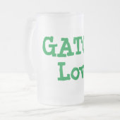 Big Gator Love Frosted Glass Beer Mok (Voorkant links)
