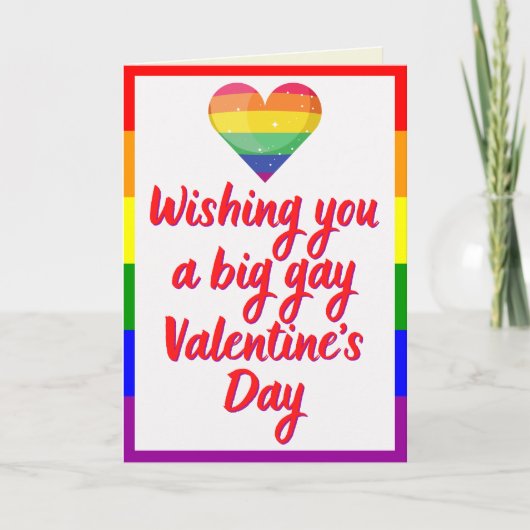 Big Gay Day LGBT Pride Thleed Valentijn Card Kaart (Voorkant)