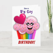 Big Gay Pastry Birthday Kaart (Voorkant)