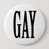 BIG GAY RONDE BUTTON 4,0 CM (Voorkant)