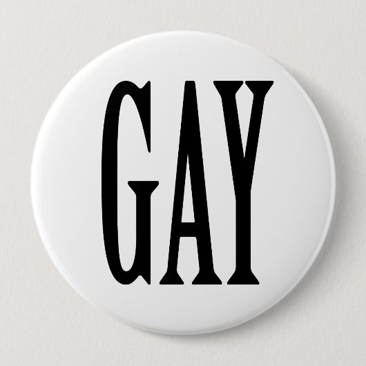 BIG GAY RONDE BUTTON 4,0 CM (Voorkant)