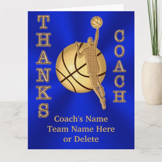 BIG Gepersonaliseerde Basketbal Kaarten voor Coach (Voorkant)