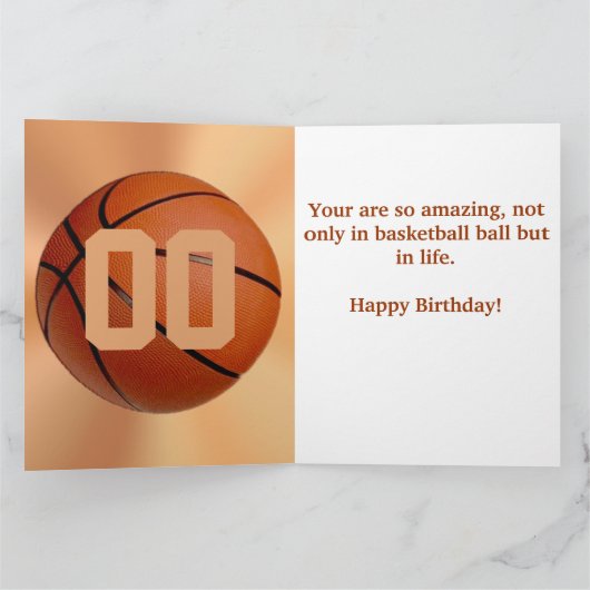 BIG Gepersonaliseerde Happy Birthday Basketbal Kaa Kaart (Binnen)